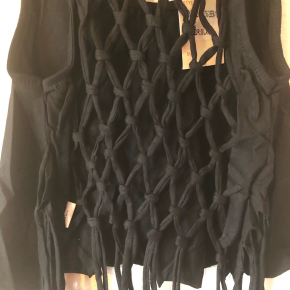 Raga Tank with t-shirt fringe and cross crossed back size XS New! - Picture 9 of 11